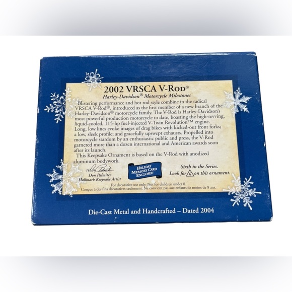 NIB Hallmark Keepsake Harley Davidson 2002 VRSCA V-Rod Motorcycle Ornament, 2004 - Picture 3 of 5